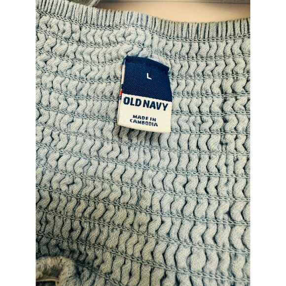 Old Navy Women's Chambray Tiered Maxi Dress with Cap Sleeves and Pockets, Size L - Picture 3 of 6